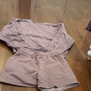 Aritzia the super fleece sweat set.